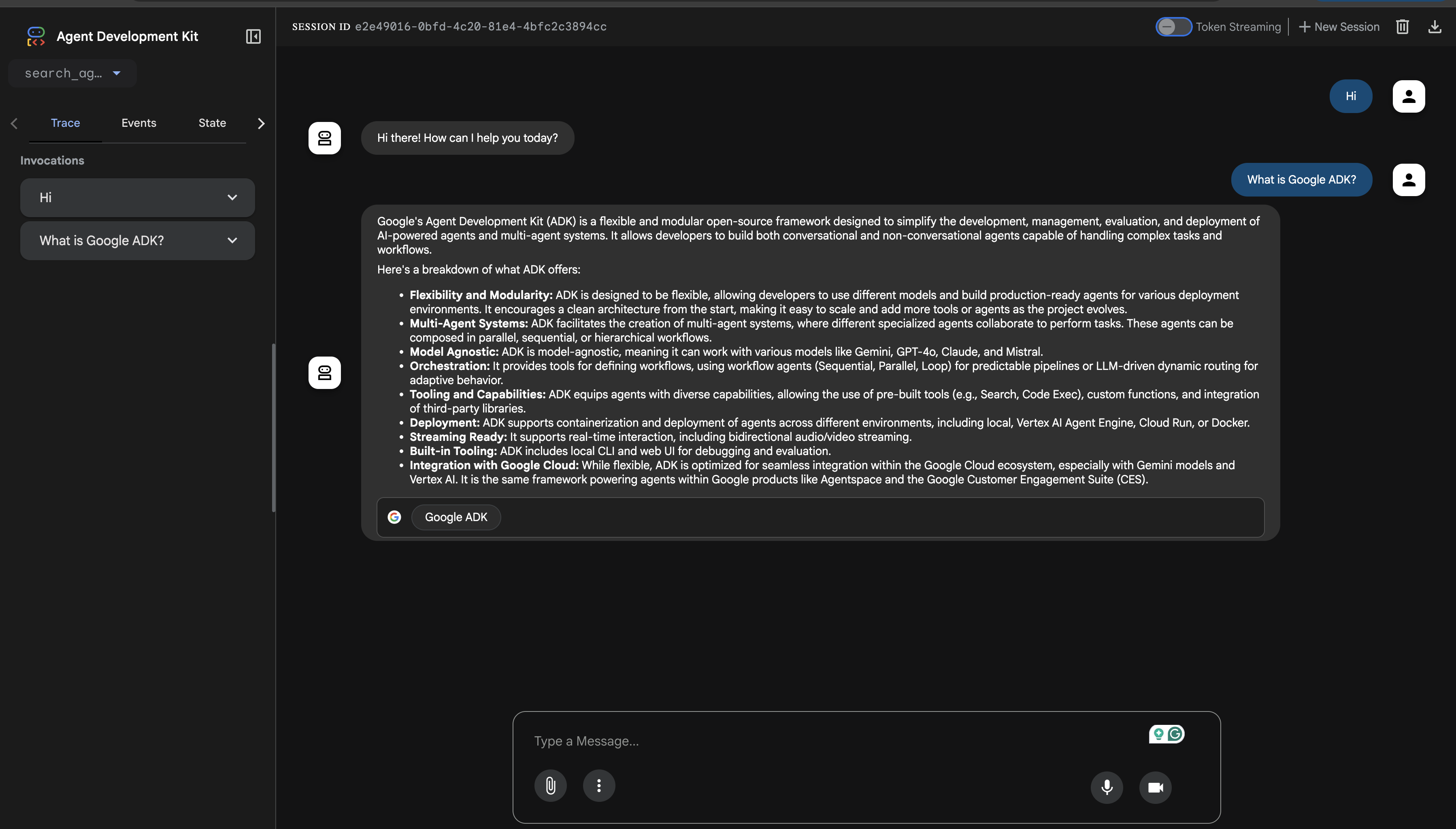 ADK Web Interface